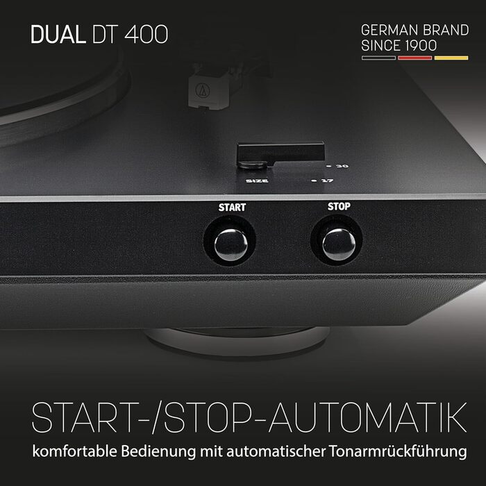 Програвач вінілових пластинок Dual DT 400 USB автоматичний, чорний - 33/45 об/хв, звукознімач, USB, фонокоректор