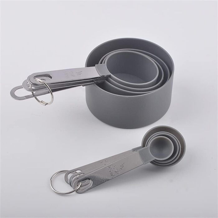 8-Piece Measuring Cup and Spoon Set, Kitchen Measuring Spoons, Measuring Tools for Cooking and Baking, Durable PP (Color: F, Size: as shown)