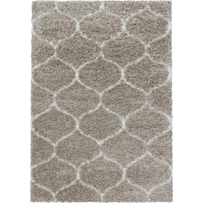 Круглий килим HomebyHome 160 см - пухнастий, бежевий, з високим ворсом. Підійде для вітальні, спальні, кухні, коридору.