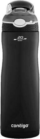 Contigo Ashland Chill Autospout Stainless Steel Water Bottle with Straw, Leak-Proof, Insulated Bottle for Sports, Biking, Hiking, 590 ml, (Matte Black)