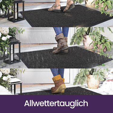 Килимок для дому та вулиці DEXI, 60x90 см, сірий - вологостійкий, неслизький, миючий