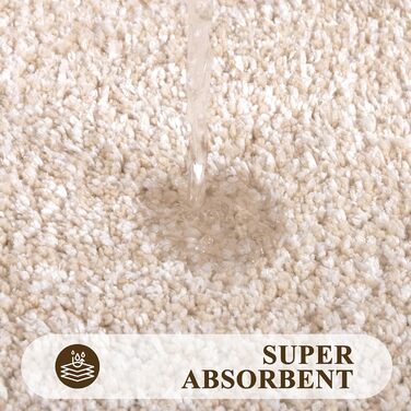 Килимок для ванної кімнати SHACOS: неслизький, м'який, швидковисихаючий, 50x80 см, бежевий