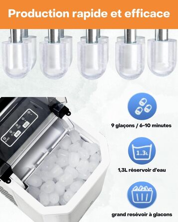 Машина для приготування льоду SENYA – 2 розміри кубиків, 12 кг/24 год, бак 1,3 л, LED-дисплей, інфрачервоне виявлення, нержавіюча сталь