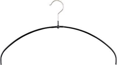 MAWA Clothes Hangers Light, Set of 20 space-saving and non-slip hangers, ideal for T-shirts, tops, and lightweight sweaters, with a 360° swivel hook and non-slip coating, 40 cm, Black
