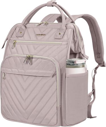 Рюкзак для ноутбука Vankean для жінок, 15.6-16.2 дюйми, з USB-портом, водонепроникний, для роботи/школи/подорожей, квітковий дизайн (світло-рожевий)