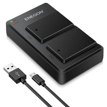Акумулятор ENEGON LP-E17 для Canon (2 шт.) + Зарядний пристрій Micro USB для Rebel SL2/T6i/T6s/T7i/EOS R10/R8/RP/R50/R100