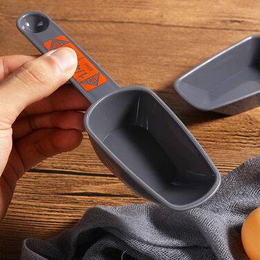 CMBSSTBB 4-Piece/Set Double-Head Measuring Spoons Measuring Cups with Scale 1/4 Cup to 1 Cup PP Scoop Teaspoon Kitchen Measuring Tool
