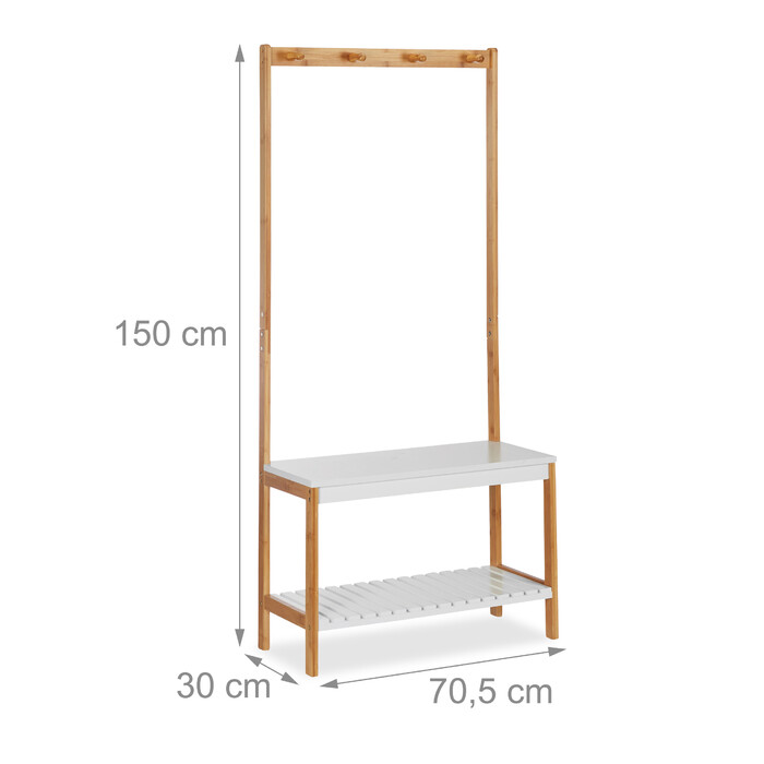 Relaxdays Coat Rack with Shoe Shelf