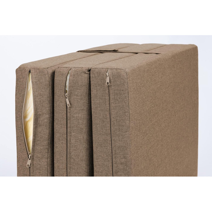 Складаний матрац Sunnypillow Premium 120x195x15 см, трисекційний, знімний чохол, коричневий, товстий пінополіуретан, гостьовий та дорожній