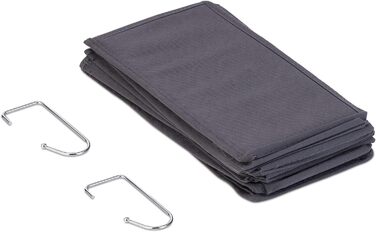 Настінна полиця Relaxdays для одягу, сіра, 6 відділень, 99x15x30 см, з гачками