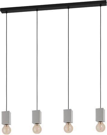 Настільна лампа EGLO Prestwick: вінтажний дизайн, індустріальний стиль, бетонна основа сірого кольору, вимикач, патрон E27