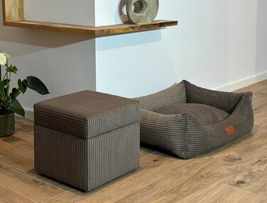 Ліжко для собак Leo4dog: зручне собаче ліжко з знімним, миючим покриттям (колір коричневий, розмір L 100x80)