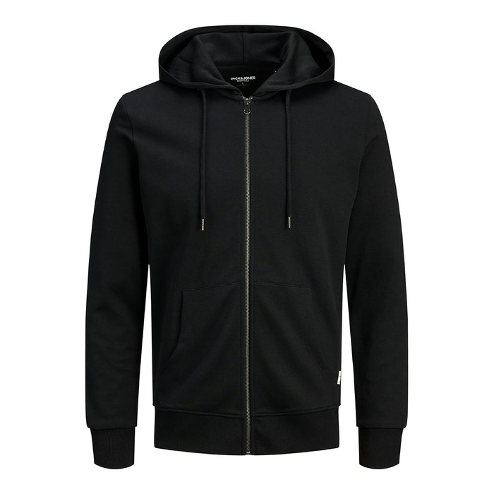Чоловіча однотонна толстовка з капюшоном Jack & Jones, чорна, розмір XXL