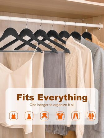 Дерев'яні вішалки для одягу HOUSE DAY, 20 шт., чорного кольору, широкі (44,5 см), з натурального дерева, обертаються, для сорочок, костюмів та курток