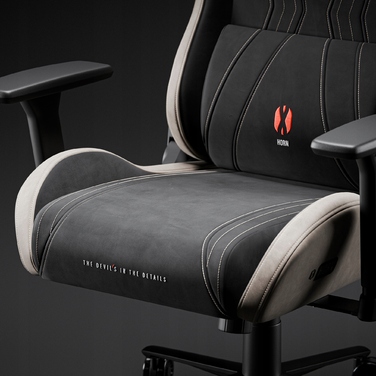 Ігрове крісло Diablo Chairs X-Horn 2.0, тканина, чорно-сіре