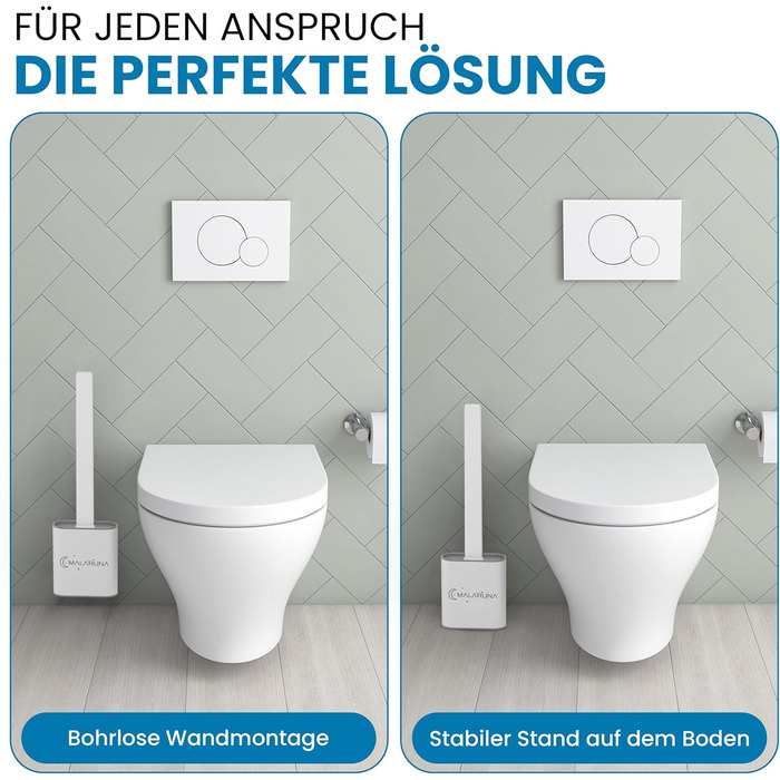 Силіконова щітка для унітазу - комплект для кріплення на стіну, гнучкий гігієнічний насадок, чорний, білий, сірий колір, щітка для туалету