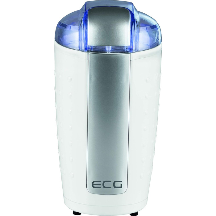 Електрична кавомолка ECG KM 110 для кави та горіхів, з нержавіючої сталі, біло-срібна