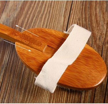 16.3 Inch Bamboo Body Scrub Brush for Women Bath Brushes with Long Handle Men Pig Bristle Bath Accessories