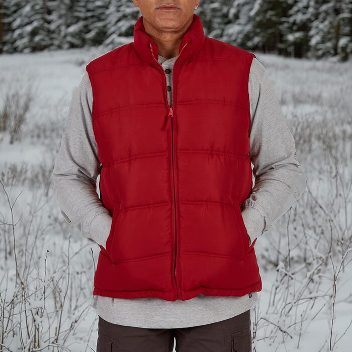 Жилет робочий Smith's Workwear з подвійкою ізоляцією, пуховик, XXL, темно-червоний