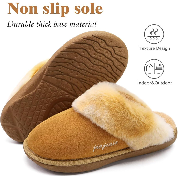 Жіночі домашні тапочки Jiajiale: зручні, пухнасті сліпони для дому та вулиці (39 EU, хакі)