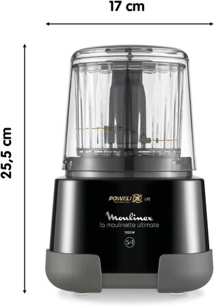 Подрібнювач кухонний Moulinex La Moulinette Ultimate 1000 Вт, 5 функцій, чорний (DP810810)