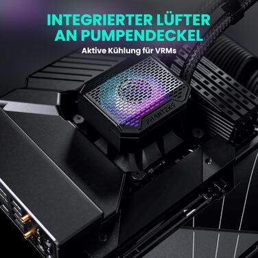 Phanteks Glacier One 360M25 Gen2: Система водяного охолодження AiO, 360 мм, 3 RGB вентилятори, тиха помпа 20 дБ, RGB-керування