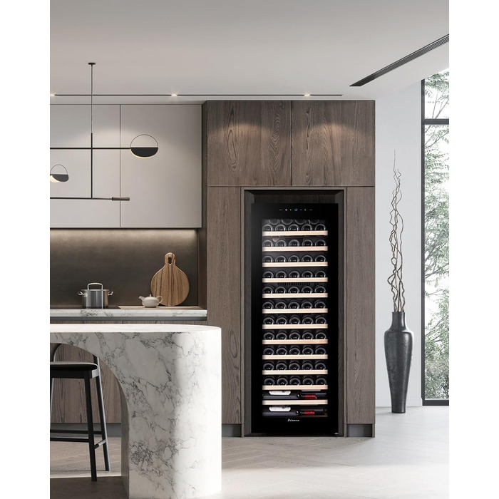 Kalamera 45-Bottle Dual Zone Wine Refrigerator - 120 Liter Capacity with LCD Display - 5-10°C/10-18°C Temperature Zones