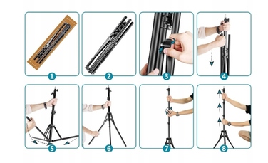 Кільцева лампа Ring LED для фото, відео, селфі та макіяжу, штатив 220 см