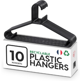 Набір з 30 чорних вішалок для одягу Iris Ohyama CHM-39, 39 см, міцний пластик