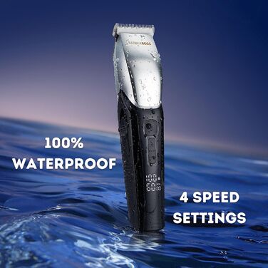 Бездротова машинка для стрижки собак та котів BarberBoss QR-9083 з 8 насадками, LED-дисплеєм та 4 швидкостями