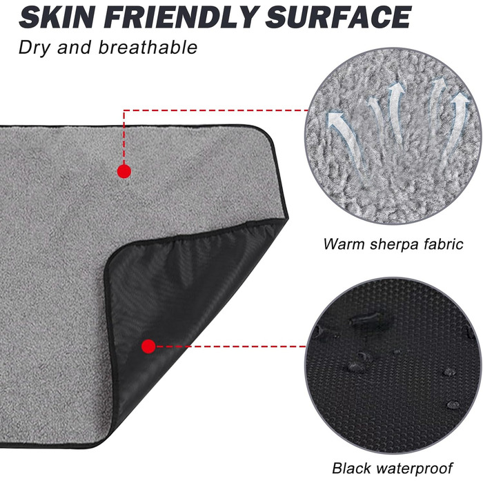 Водонепроникний килимок для собак Outdoor, 100 x 70 см. Розкладна підстилка для дресирування, тепла ковдра для тварин, підходить для кошенят та цуценят