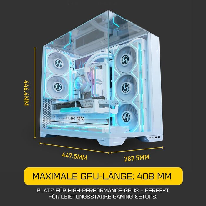 Корпус Lian Li O11 Vision Compact для ігрового ПК ATX, білий - Midi Tower з темперованим склом, підтримка відеокарт до 408 мм, радіаторів до 360 мм, білий корпус з сталі та алюмінію