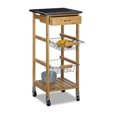 Relaxdays Kitchen Cart ALFRED S with 2 Baskets