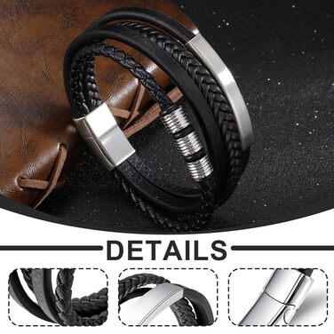 Чоловічий шкіряний браслет - ідеальний подарунок на День народження, День святого Валентина, День батька