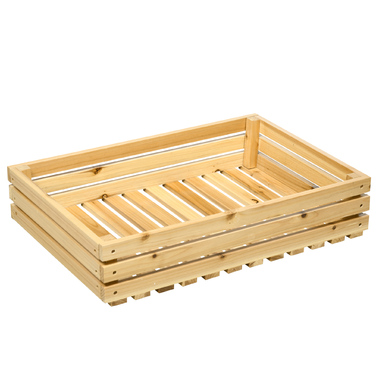 Outsunny Fruit and Vegetable Stand with Wheels, 5-Tier Vegetable Rack, Fruit Basket Stand for Vegetables up to 20 kg, Fir Wood, Natural