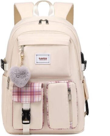 Жіночий рюкзак для ноутбука Acmebon, великий, модний, повсякденний, кремовий