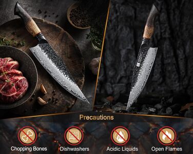 Ніж кухарський XINZUO 21.9 см з дамаської сталі, 67 шарів, професійний, з ергономічною ручкою з білої бука, серія Mo