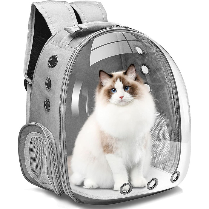 Сумка-переноска для котів, домашніх тварин, рюкзак-переноска, передня кишеня для маленьких, середніх котів, цуценят, собак (сіра)