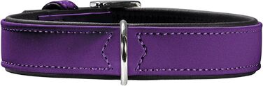 Нашийник для собак HUNTER SOFTIE, штучна шкіра, м'який, легкий у догляді, (S-M), колір полуниця (фіолетовий, 45 (S-M))