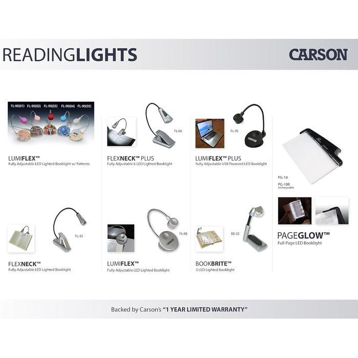 LED лампа на прищіпці Carson FlexNeck з гнучним шийкою (FL-55)