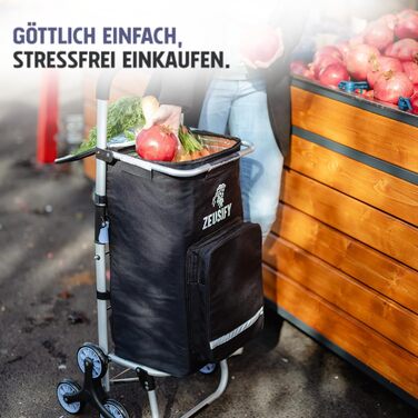 Складаний візок для покупок Hackenporsche з великим холодильним відсіком, 50 л, з колесами, водонепроникний, чорний
