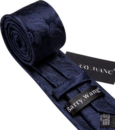 Набір краваток Barry.Wang: шовкова краватка з квітковим візерунком Paisley, нагрудна хустинка, запонки та краваткова застібка. Червоно-білий, для свят та вечірок.