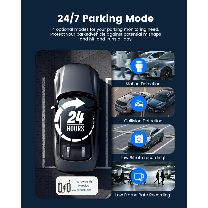 Відеореєстратор COOLCRAZY Dashcam Auto: 4K UHD, Dual камера, GPS, WiFi, 64GB SD-карта, IPS 3