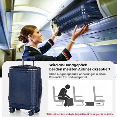 Набір валіз Tavoxda 3 шт. з TSA-замком, з регульованою ручкою, великі валізи, набір для подорожей для жінок та чоловіків (1 шт, темно-синій)