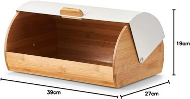 Блокнот для хліба Zeller 25365, бамбук/метал, 39 x 27 x 19 см, для зберігання хліба, стильний, безпечний для продуктів харчування