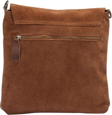 Сумка жіноча LE CONI крос-боді з натуральної замші (коричнева) 29x29x6 см - оригінальна німецька якість