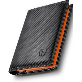 Чоловічий гаманець з карбонової шкіри з RFID-блокуванням, 13 відділень для карток, велика кишеня для монет, 2 відділення для купюр, місткий, мінімалістичний подарунок