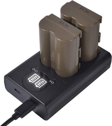 Запасна батарея DSTE 2X BP-511 + подвійне USB-зарядне пристрій з LCD-дисплеєм для Canon EOS (10D, 20Da, 300D, 30D, 40D, 50D, D30, D60, DM-MV100Xi, DM-MV430, DM-MV450, DM-MVX1i)