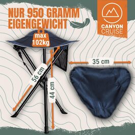 Крісло для кемпінгу, риболовлі та фестивалів: складане, на трьох ніжках (2 шт.)