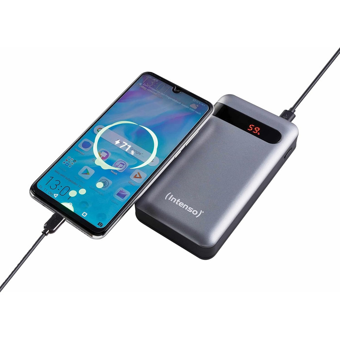 Powerbank Intenso Powerbank PD 20000mAh: Швидка зарядка, 20000mAh, сумісний зі смартфонами, планшетами, MP3-плеєрами та цифровими камерами, Anthrazit